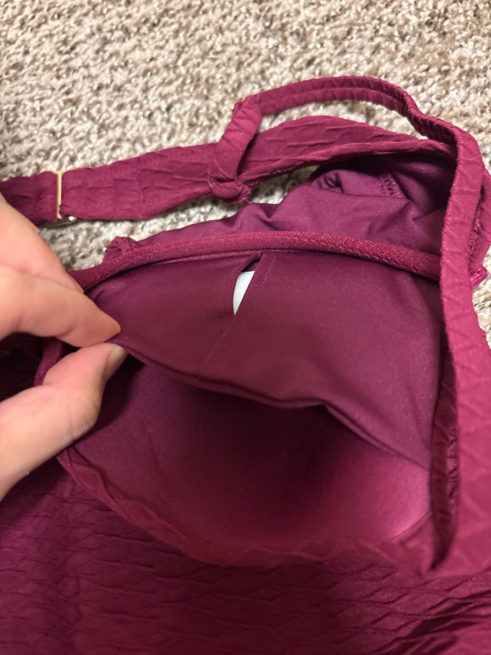 Victoria Secret NWT Plum Textured Push Up Bra One-Piece Swimsuit, Small - Picture 5 of 7